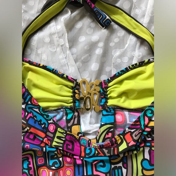 Trina Turk Tankini Bikini Set Colorful with Gold Size 4 - Picture 4 of 4